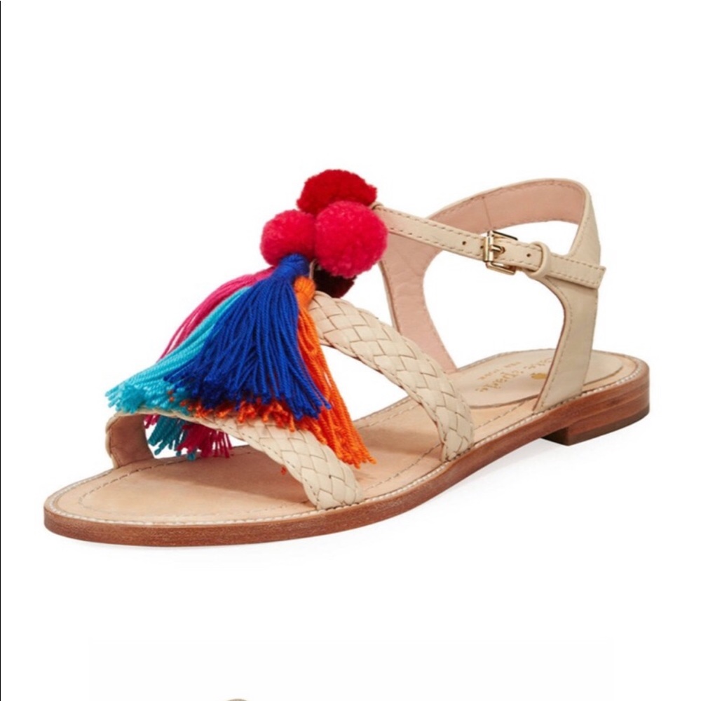 Kate spade sunset strappy pompom sandals - Picture 2 of 14
